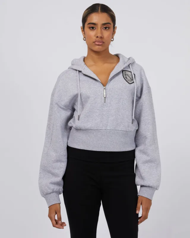 Harvard 1/4 Zip Hoodie Grey Marle sold by edge clothing