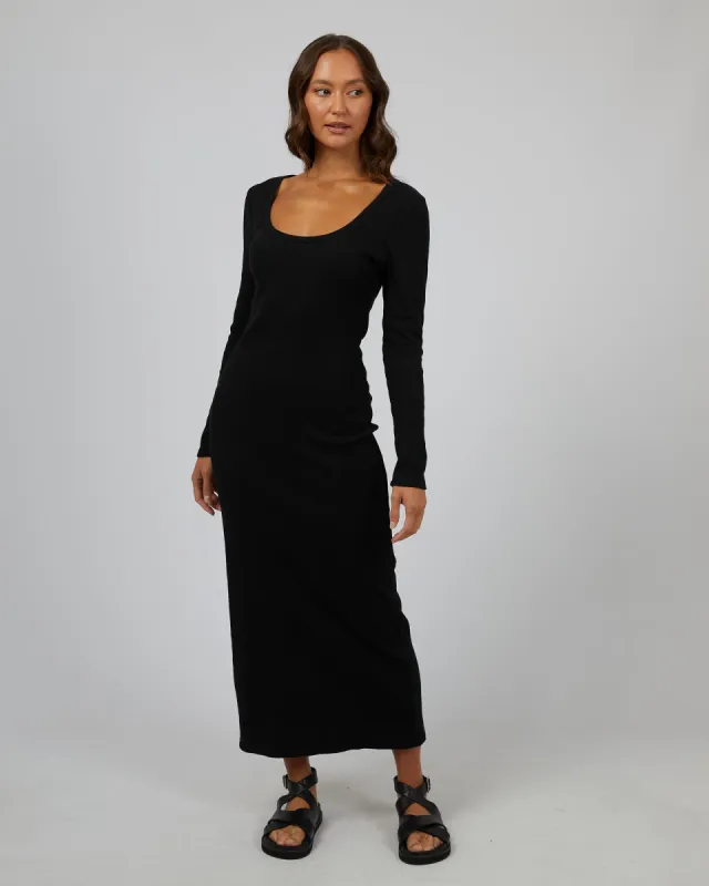 Hazel Long Sleeve Maxi Dress Black sold by edge clothing
