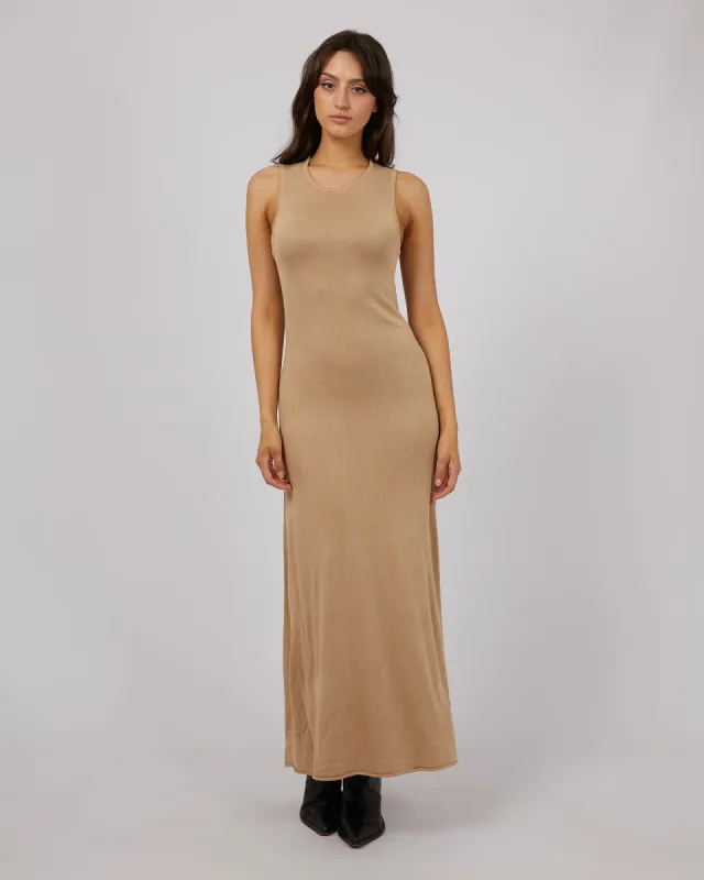 Eve Knit Maxi Tank Dress Oatmeal sold by edge clothing
