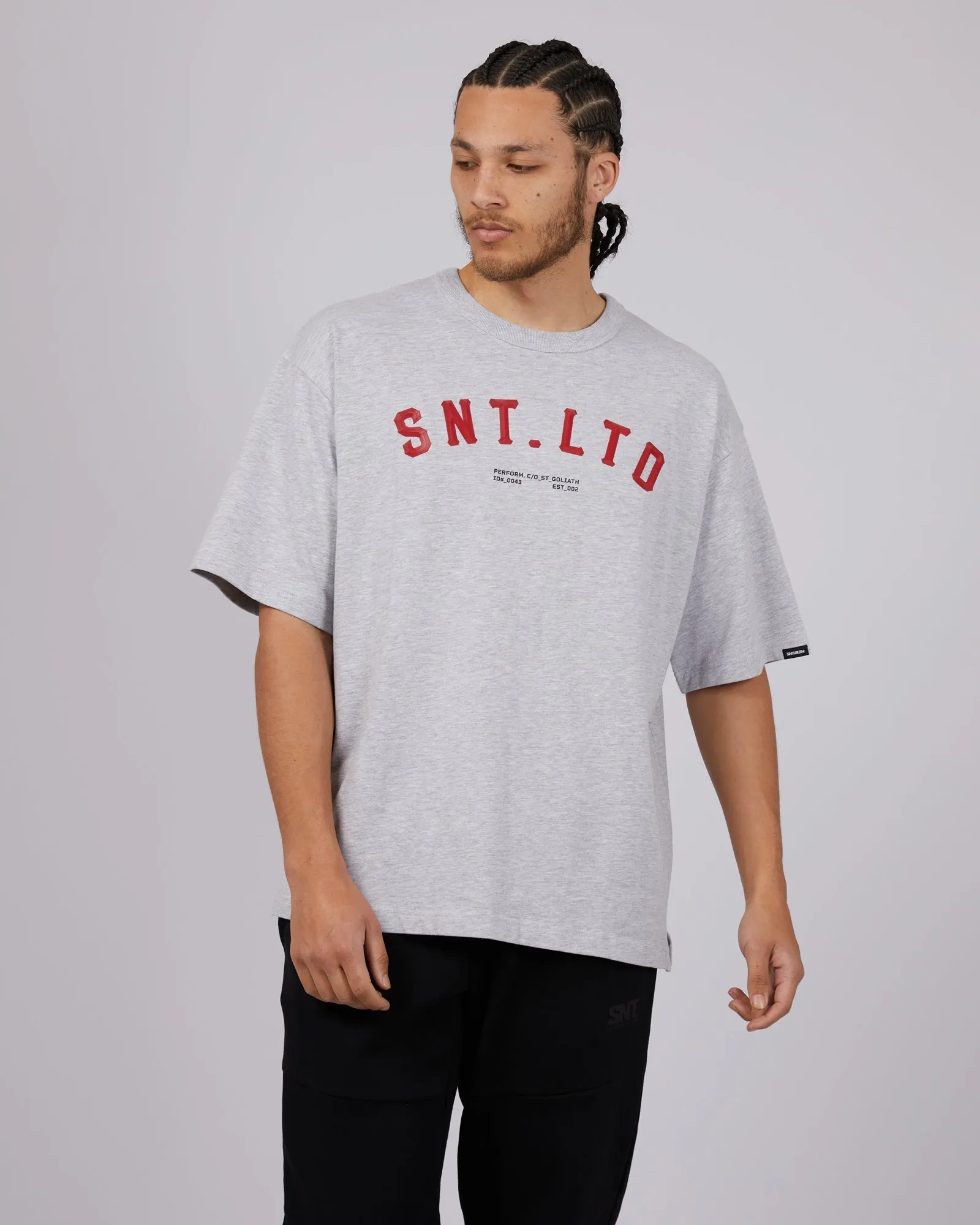 Diamond Tee Grey Marle sold by edge clothing