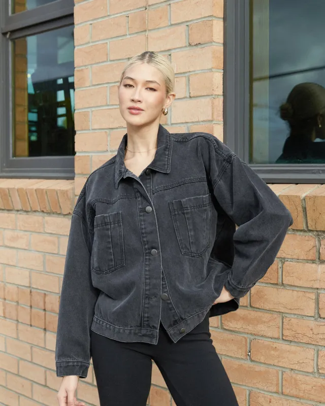 Sydney Jacket Washed Black sold by edge clothing