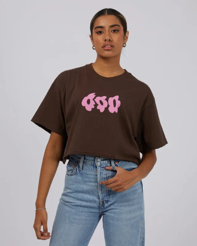 Alohaz Slay Cropped Tee Coffee sold by edge clothing
