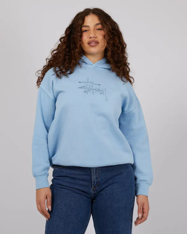 Graffiti Oversized Hoodie Powder Blue sold by edge clothing