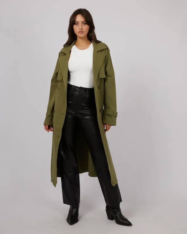 Eve Trench Coat Khaki sold by edge clothing