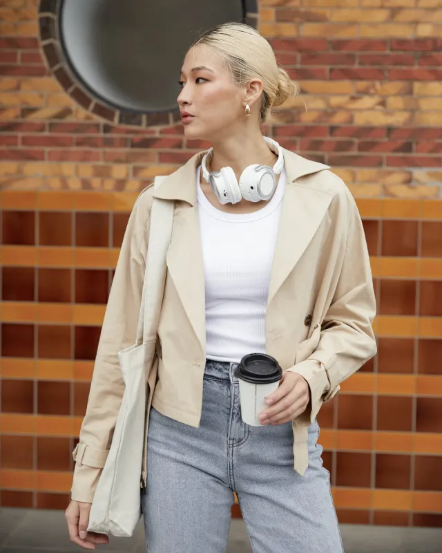 Lauren Cropped Trench Coat Natural sold by edge clothing