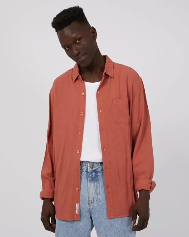 Mason Linen Long Sleeve Shirt Musk sold by edge clothing