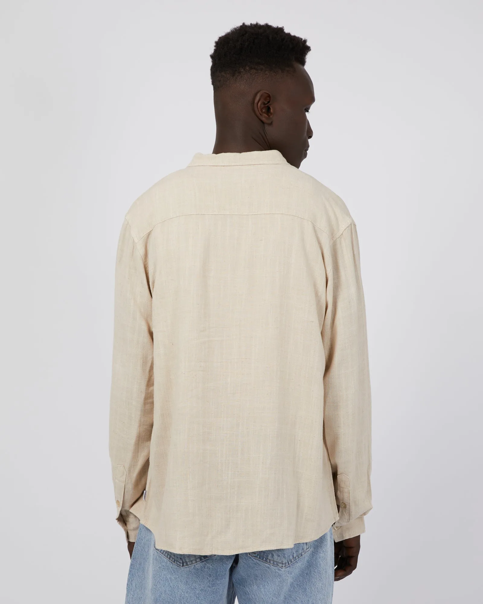 Mason Linen Long Sleeve Shirt Natural sold by edge clothing product image thumbnail 3