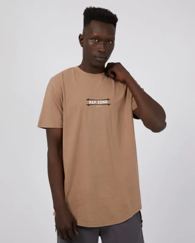 Grain Dual Curved Tee Pigment Bark sold by edge clothing