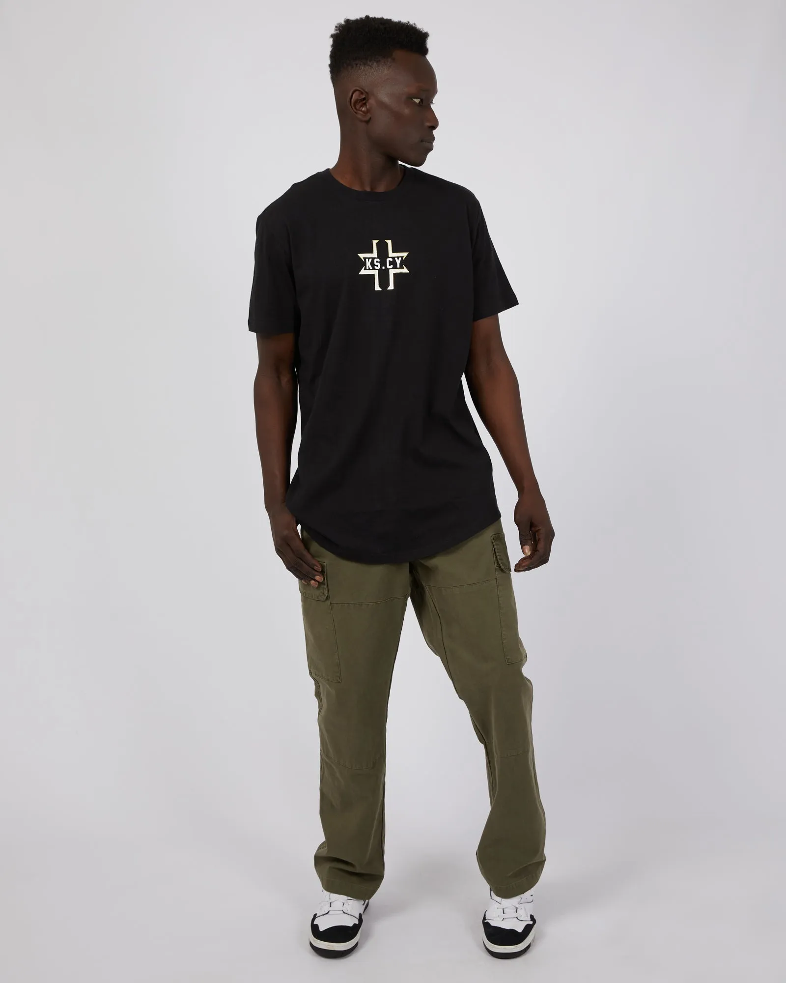 Flame Dual Curved Tee Jet Black sold by edge clothing product image thumbnail 2