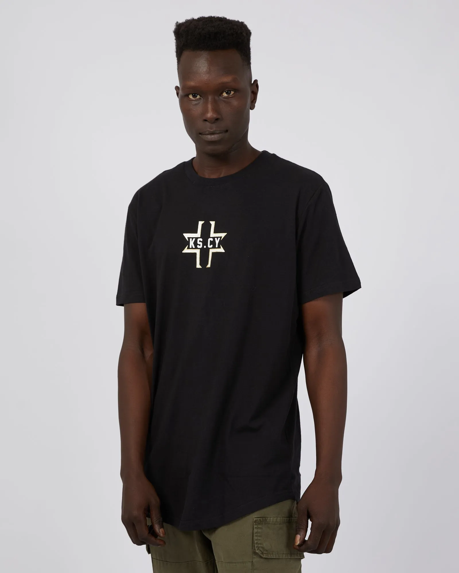 Flame Dual Curved Tee Jet Black sold by edge clothing product image thumbnail 4