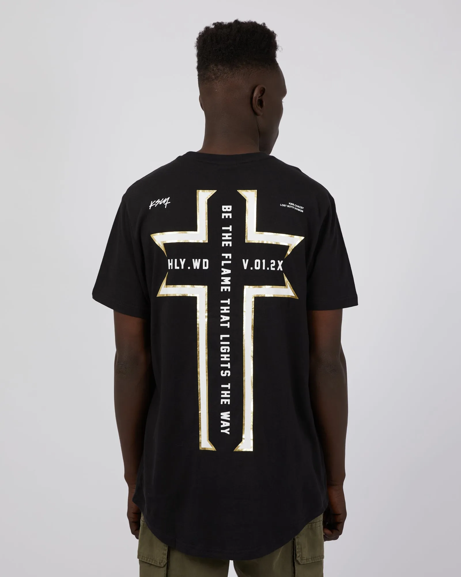 Flame Dual Curved Tee Jet Black sold by edge clothing product image thumbnail 3