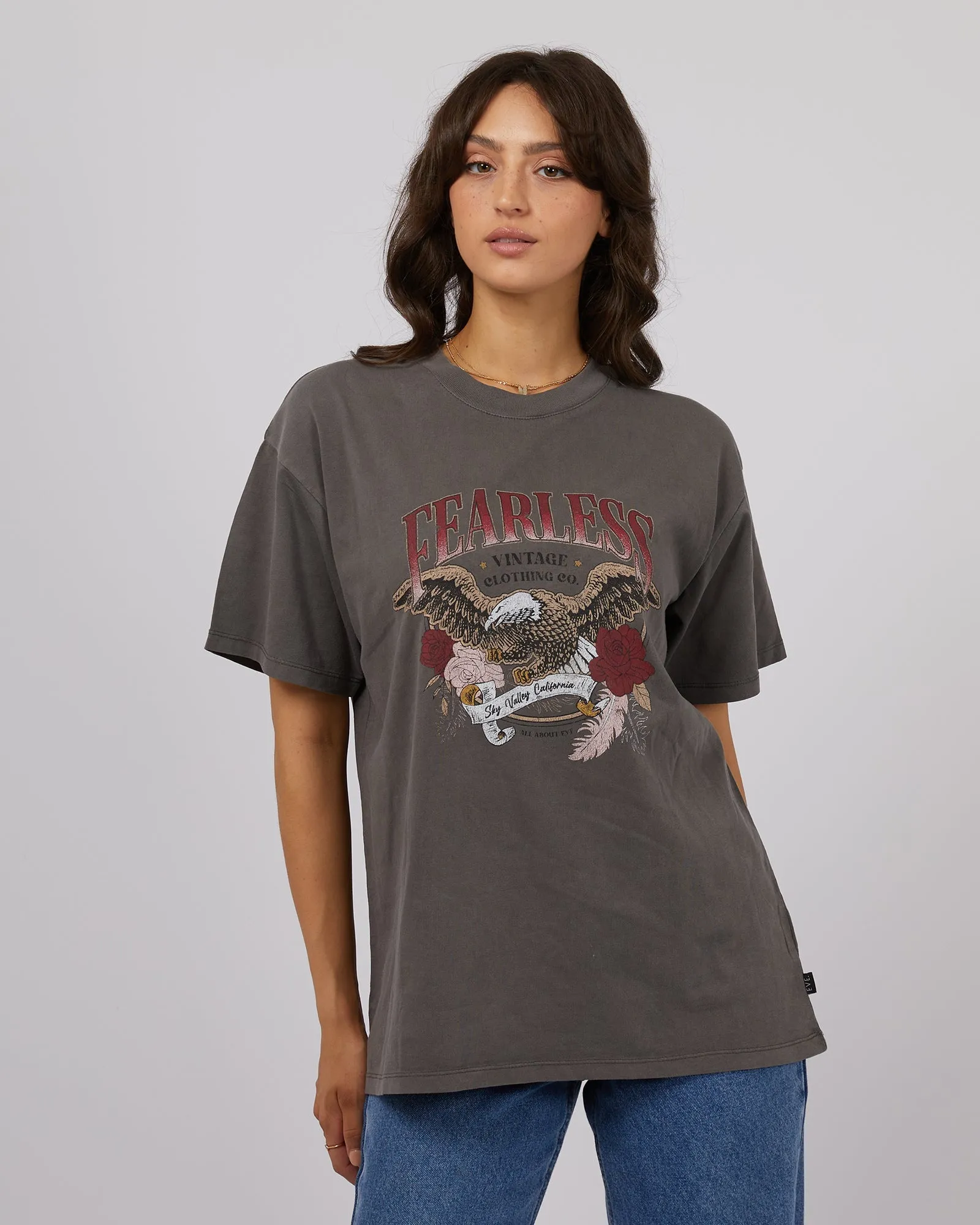 Fearless Oversized Tee Charcoal sold by edge clothing