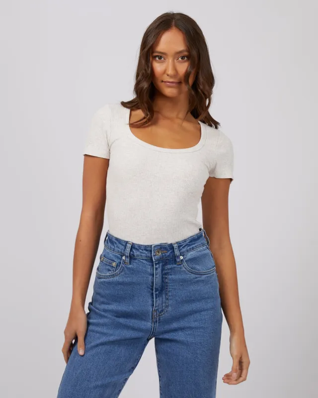 Hazel Tee Oatmeal sold by edge clothing