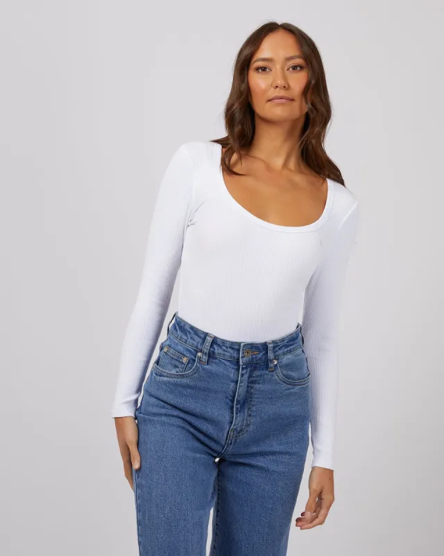 Hazel L/S Tee White sold by edge clothing