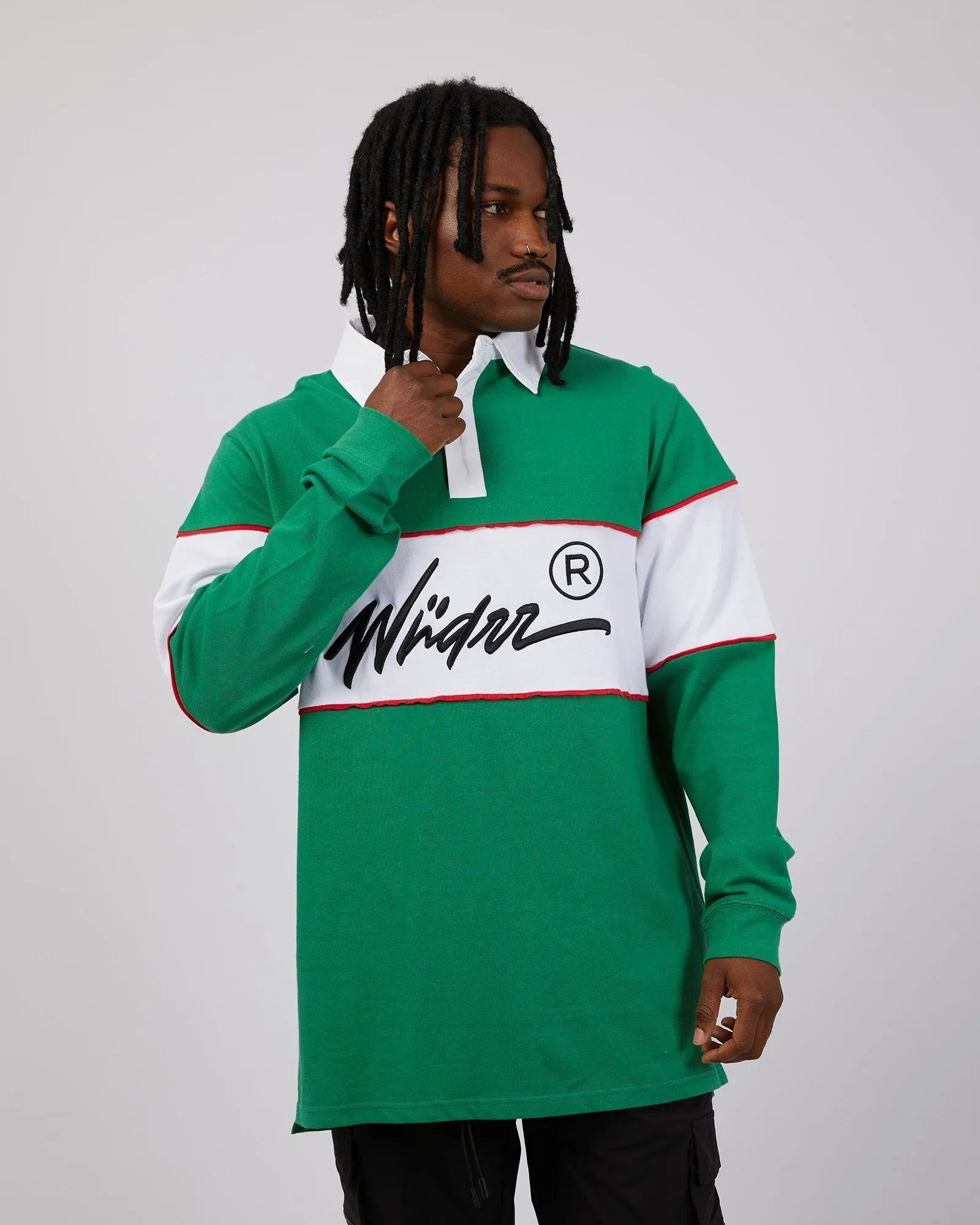 Offend Rugby Sweat Green & White sold by edge clothing