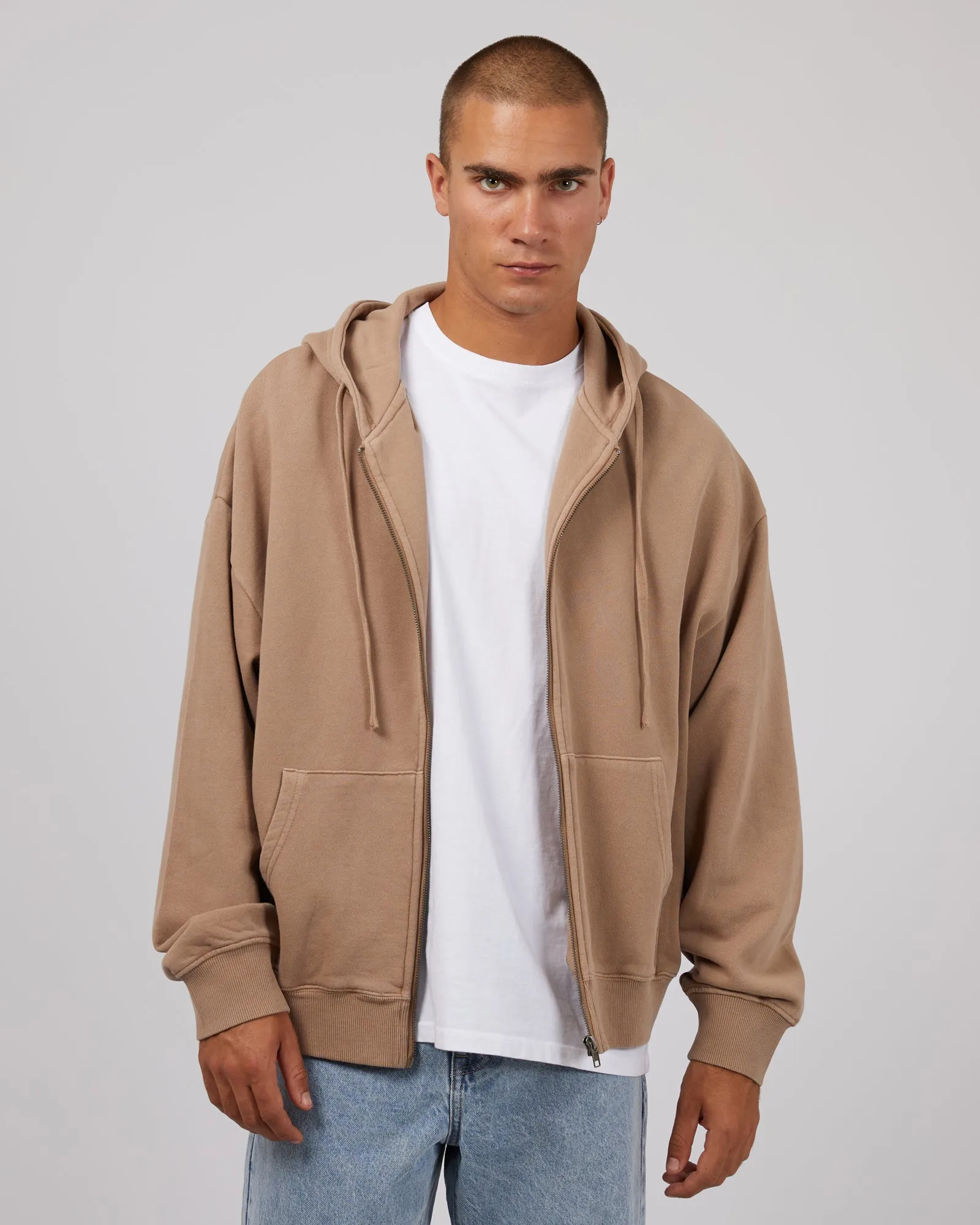 Zip Hoodie Brown sold by edge clothing