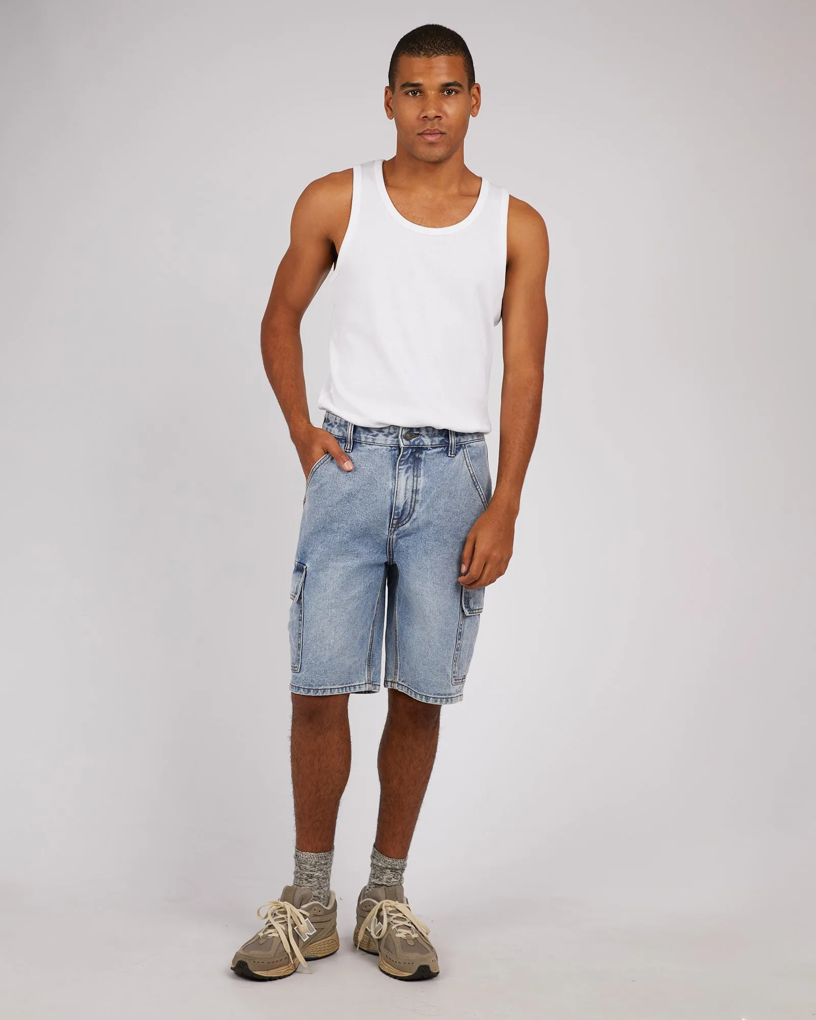 Cargo Denim Short Bleached Blue sold by edge clothing product image thumbnail 2