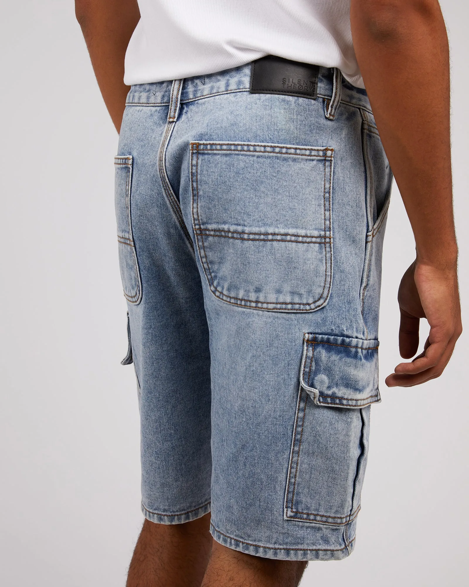 Cargo Denim Short Bleached Blue sold by edge clothing product image thumbnail 5