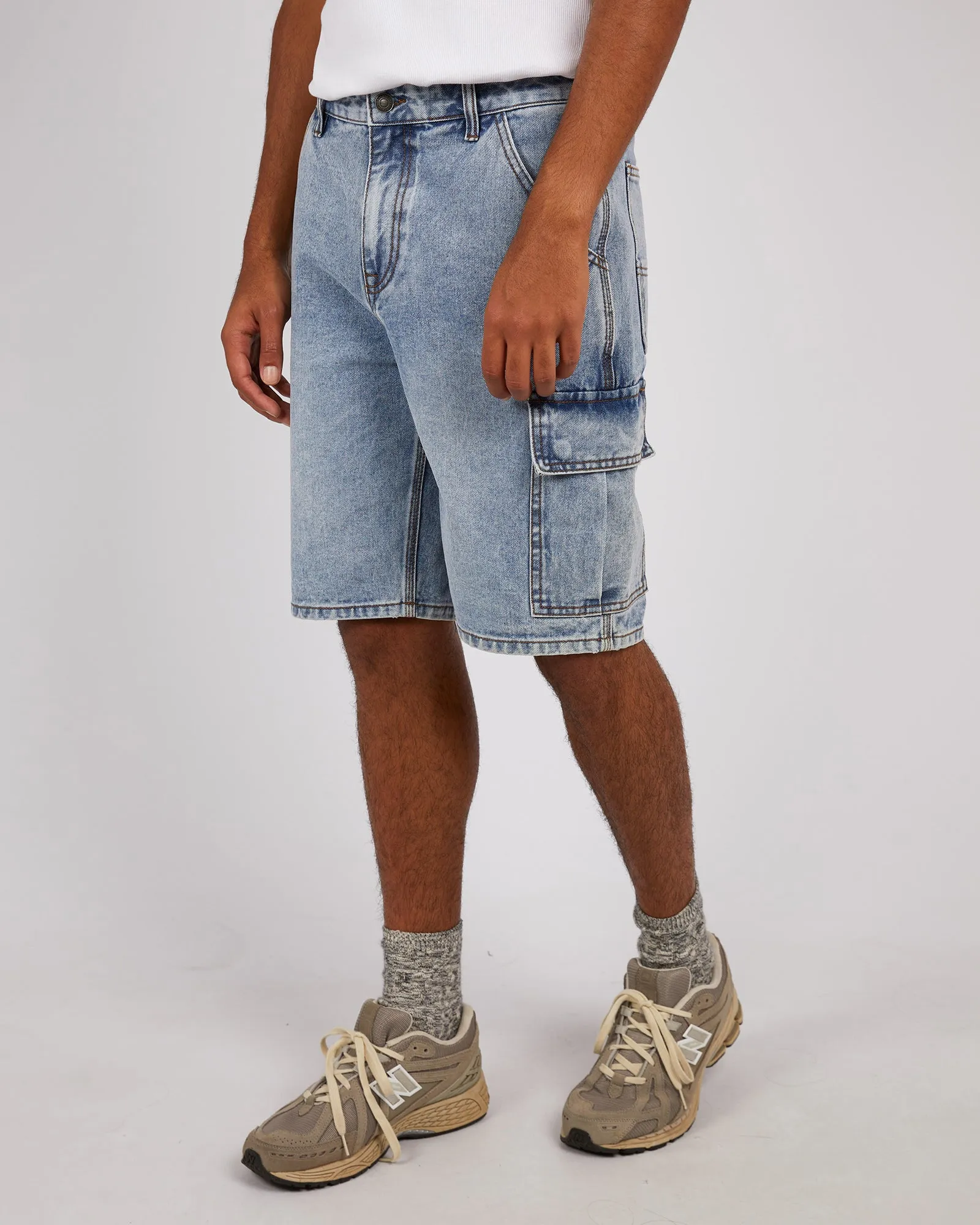 Cargo Denim Short Bleached Blue sold by edge clothing product image thumbnail 4