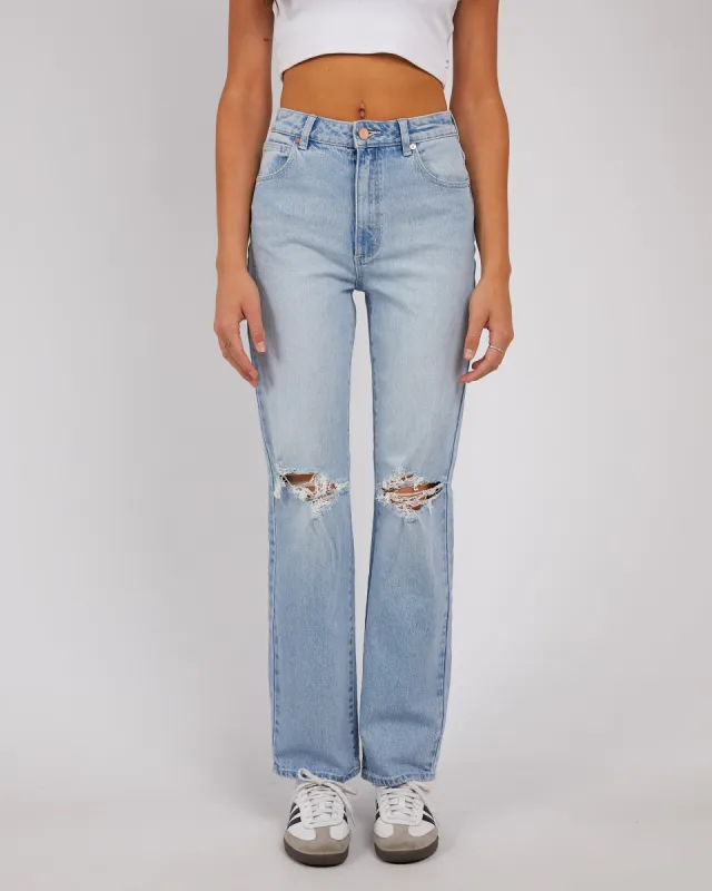 A 94 High Straight Gina Jean Rip Blue sold by edge clothing