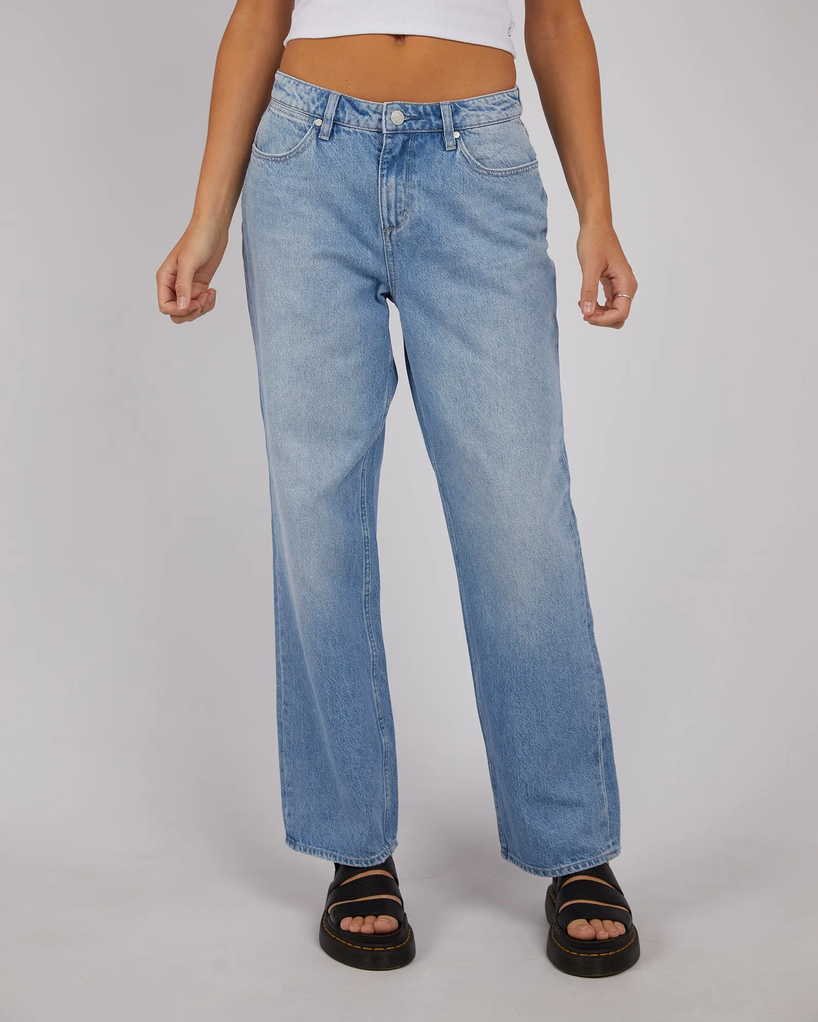 Mid Bella Baggy Jean Ocean Blue sold by edge clothing