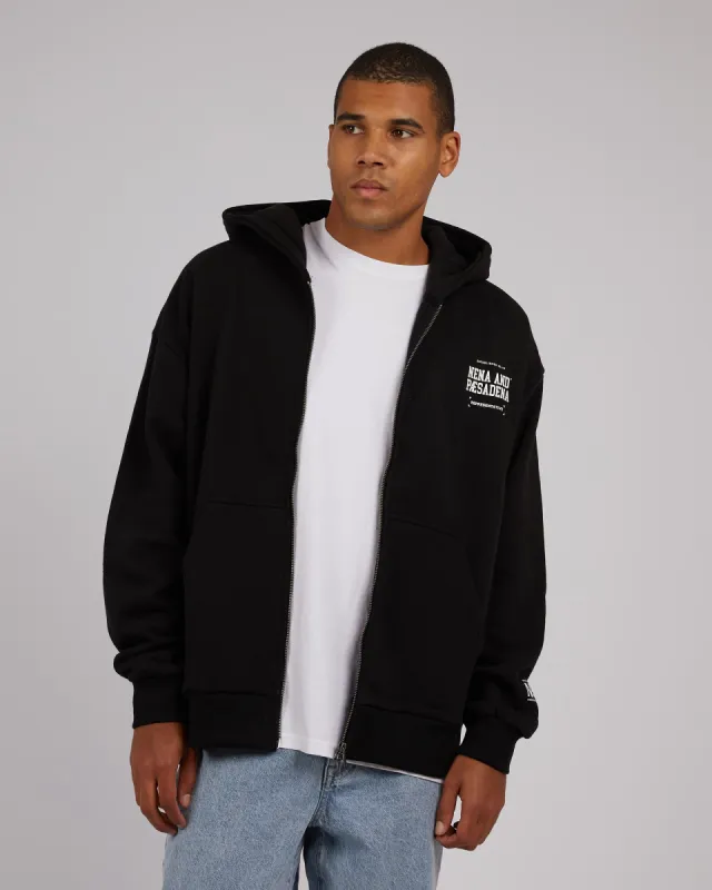 Overtaking Hooded Zip Through Jet Black sold by edge clothing