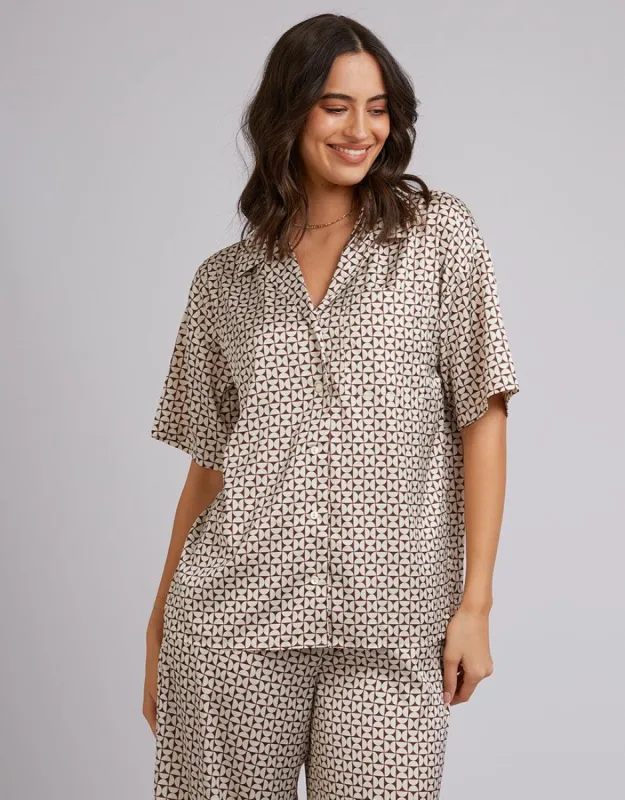 Jacqui Print Button Up Shirt sold by edge clothing