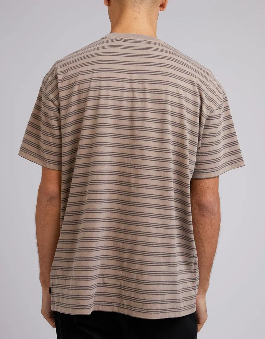 Overdyed Stripe Tee Mushroom sold by edge clothing product image thumbnail 3