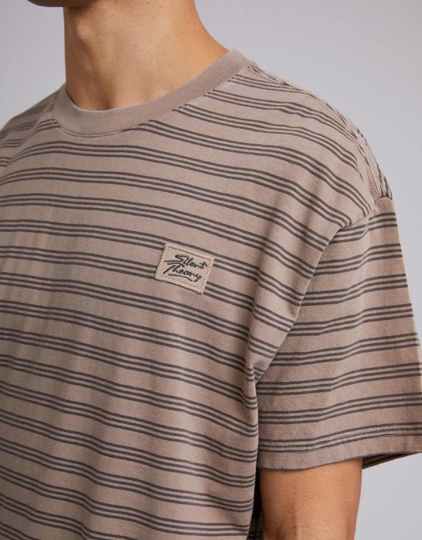 Overdyed Stripe Tee Mushroom sold by edge clothing product image thumbnail 5