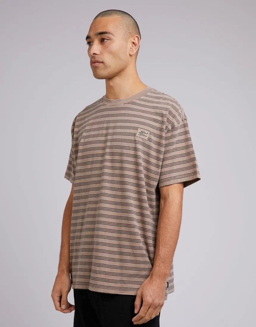 Overdyed Stripe Tee Mushroom sold by edge clothing product image thumbnail 4