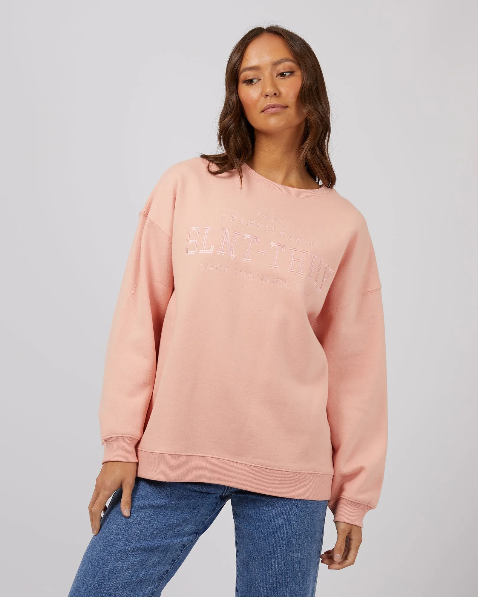 Varsity Crew Pale Pink sold by edge clothing