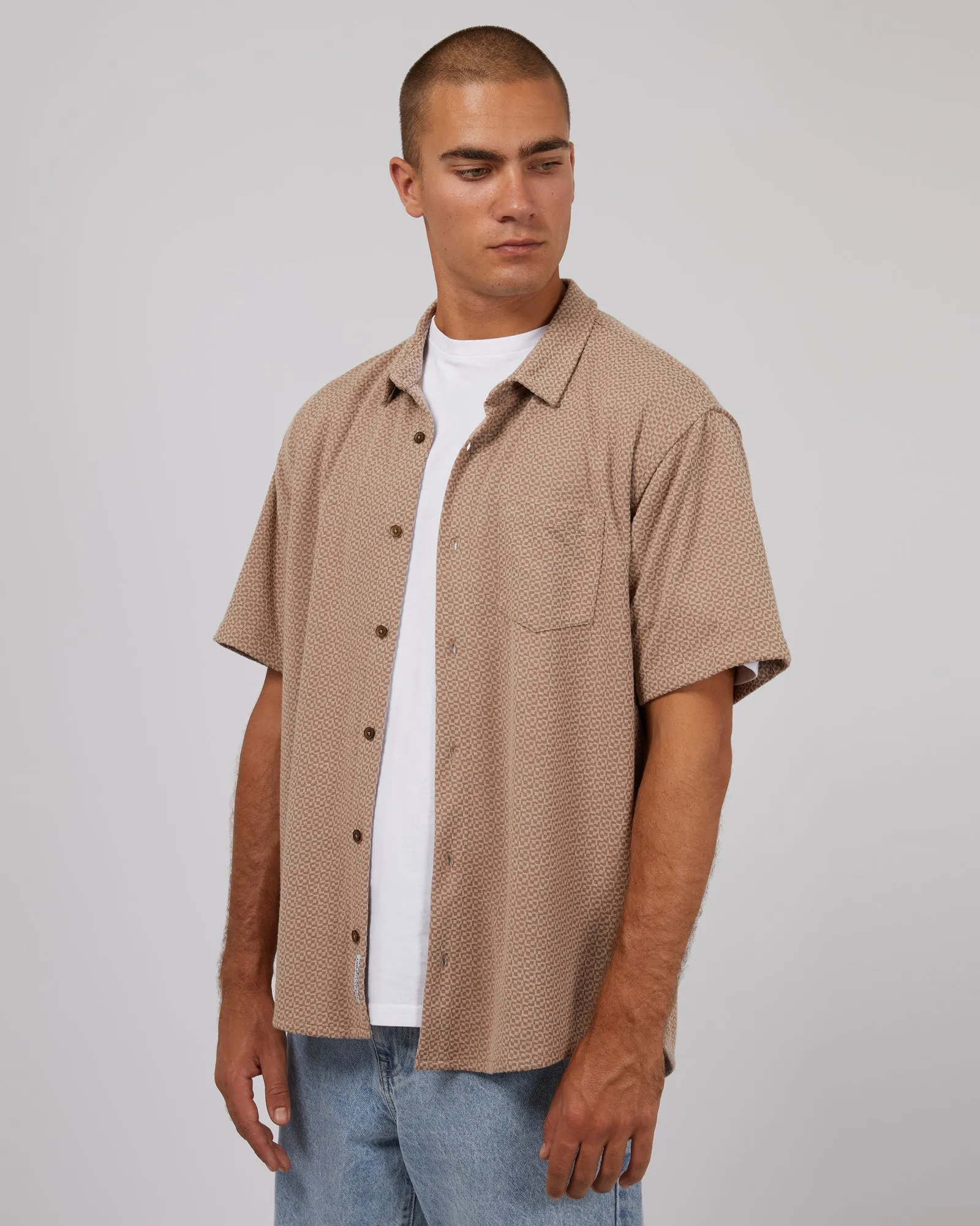 Textured Shirt Chocolate sold by edge clothing product image thumbnail 4
