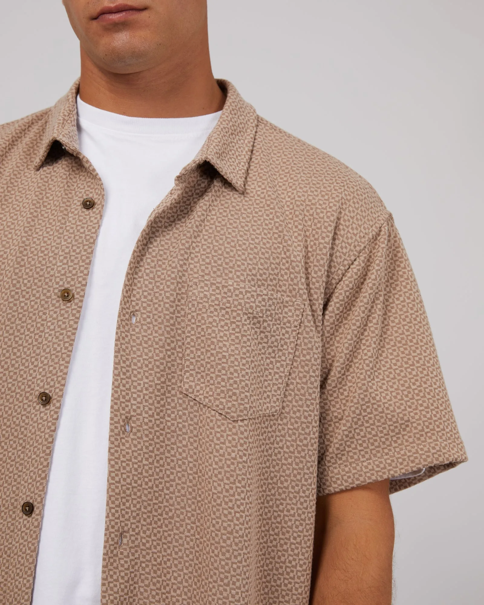 Textured Shirt Chocolate sold by edge clothing product image thumbnail 5