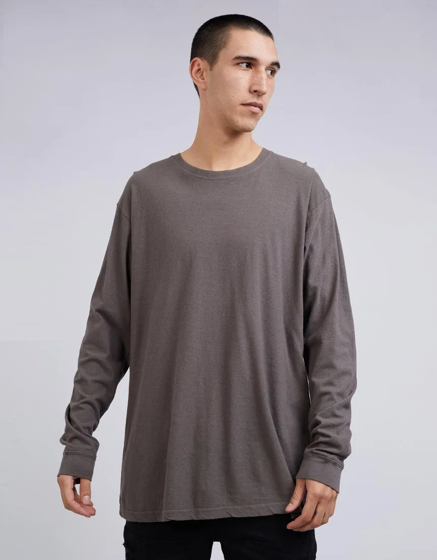 Standard Fit Linen Long Sleeve Coal sold by edge clothing