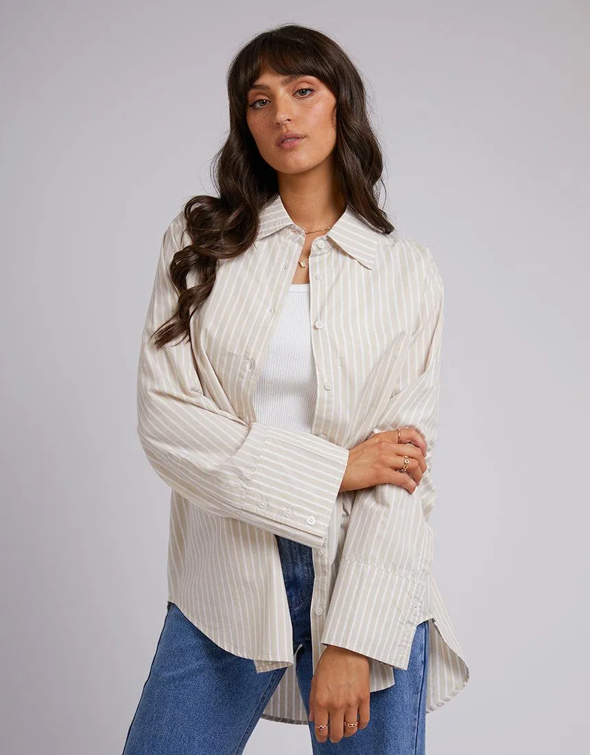 Holiday Oversized Shirt Oatmeal sold by edge clothing