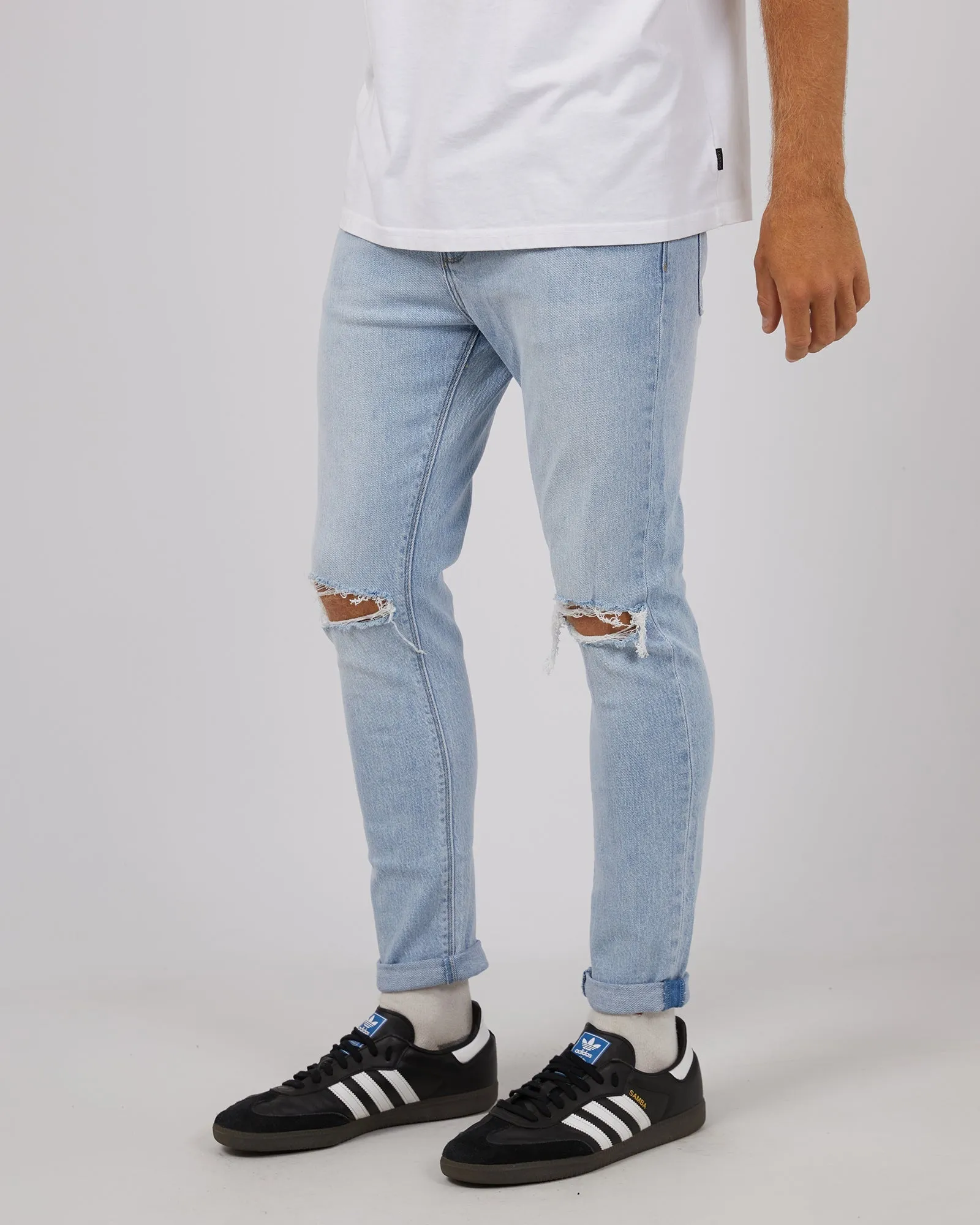 Dropped Skinny Jean Vocoder Rip Blue sold by edge clothing product image thumbnail 4