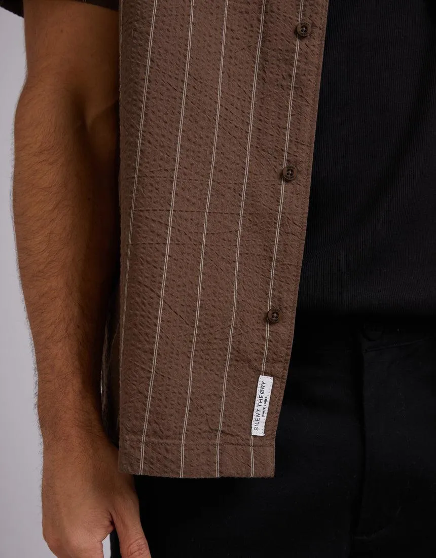 Seersucker Shirt Chocolate Stripe sold by edge clothing product image thumbnail 5