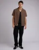 Seersucker Shirt Chocolate Stripe sold by edge clothing