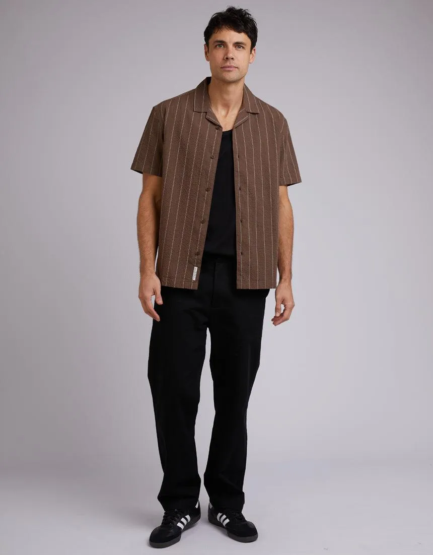 Seersucker Shirt Chocolate Stripe sold by edge clothing product image thumbnail 2