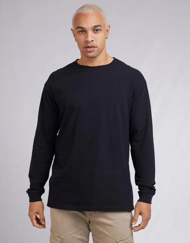 Standard Fit Linen Long Sleeve Black sold by edge clothing