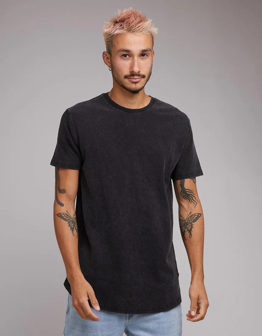 Acid Pique Tee Washed Black sold by edge clothing