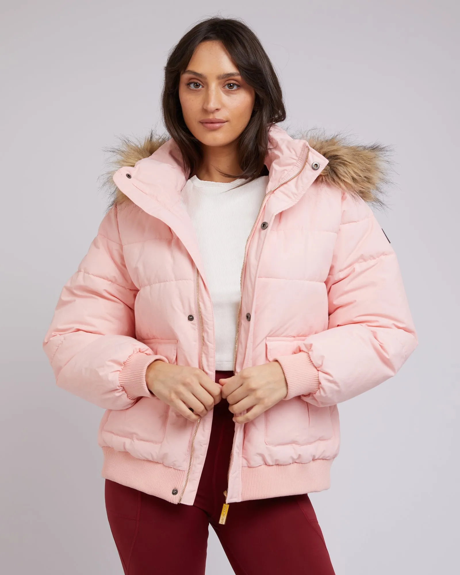 Active Fur Puffer Pink sold by edge clothing