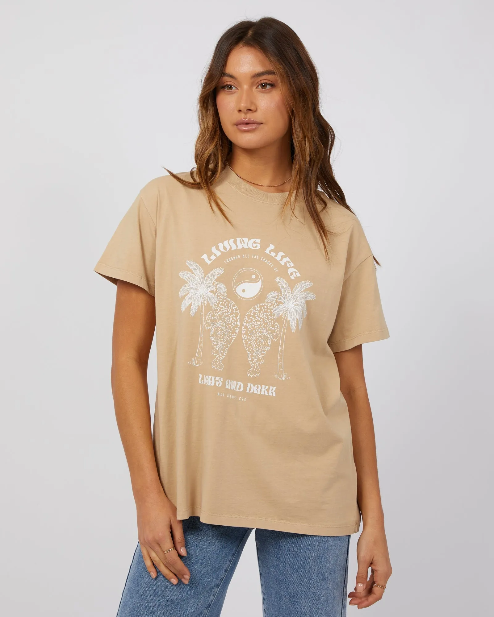 Living Life Standard Tee Oatmeal sold by edge clothing