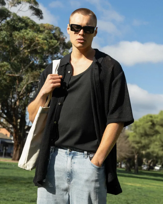 Clement Knit Shirt Black sold by edge clothing