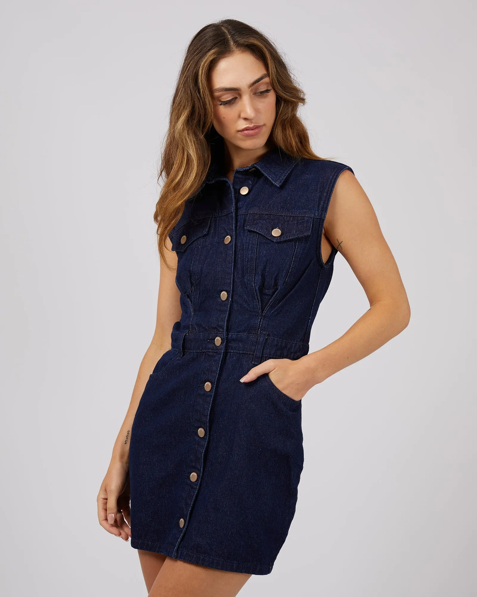 Kennedy Denim Mini Dress Organic Blue sold by edge clothing product image thumbnail 4