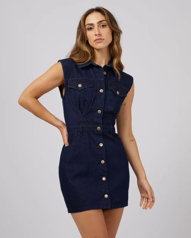 Kennedy Denim Mini Dress Organic Blue sold by edge clothing