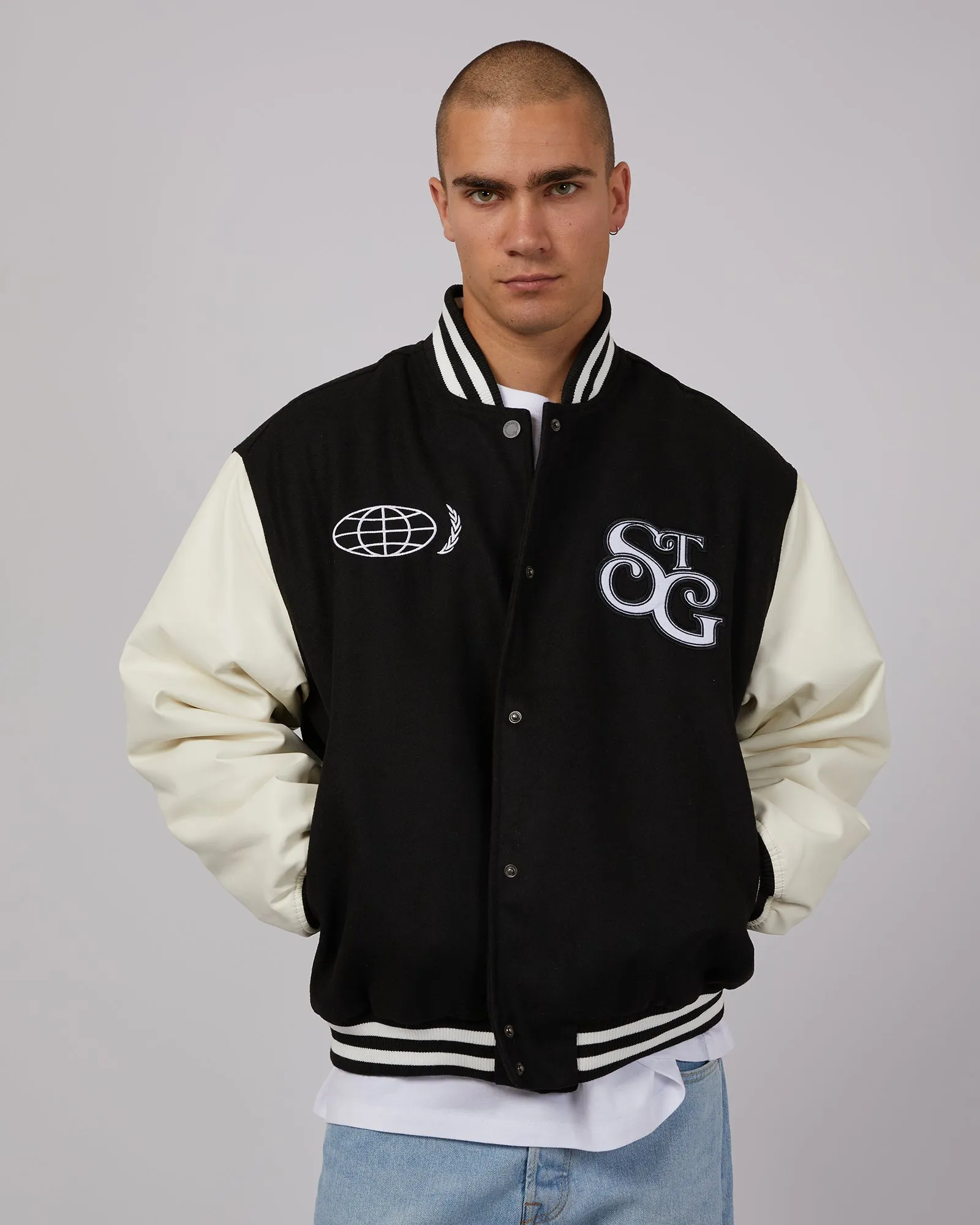Varsity Jacket Black sold by edge clothing