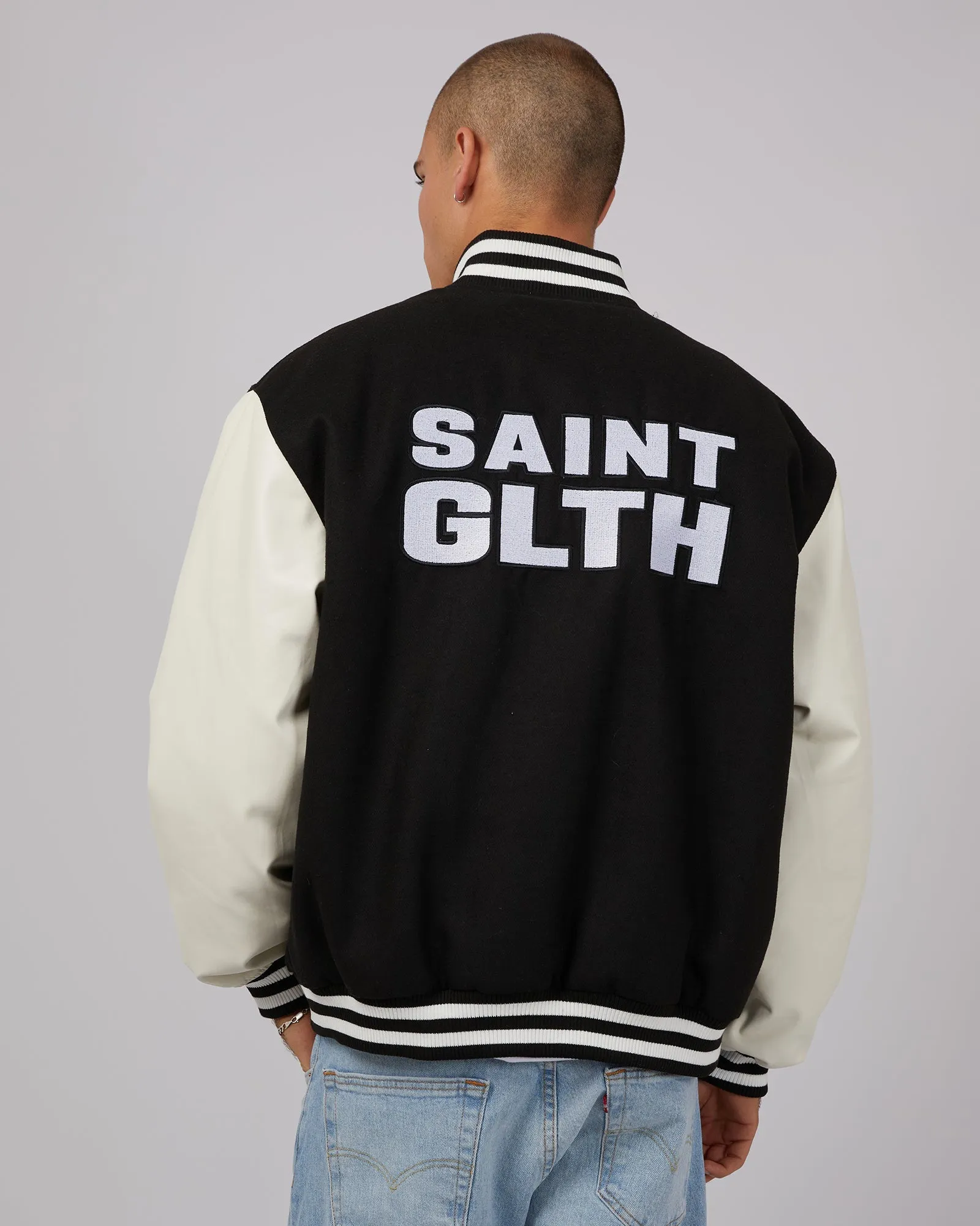 Varsity Jacket Black sold by edge clothing product image thumbnail 3