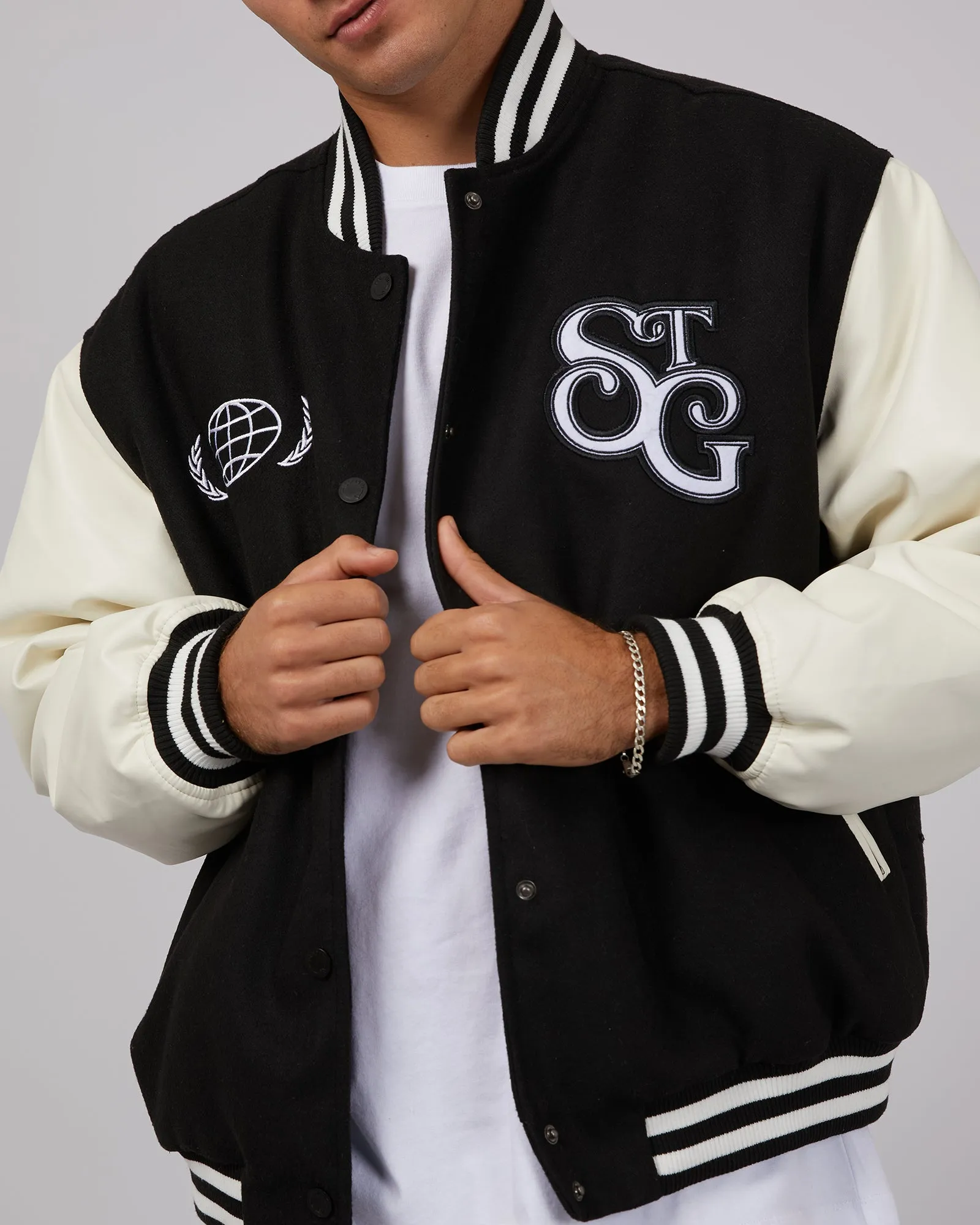 Varsity Jacket Black sold by edge clothing product image thumbnail 5