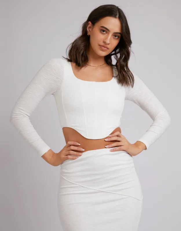 Eden Long Sleeve Corset White sold by edge clothing